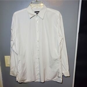 John Varvatos slim fit button up men' 16. White shirt.